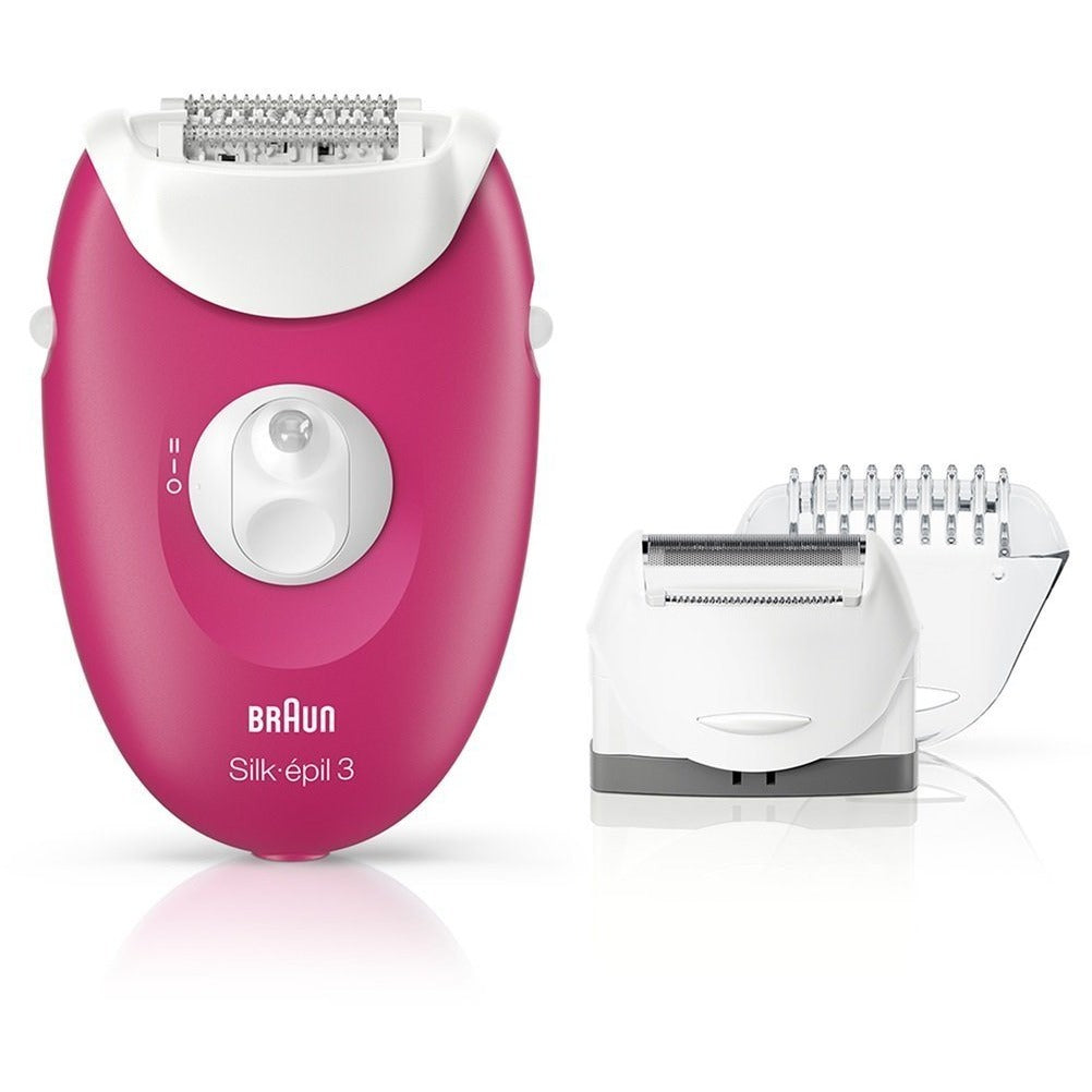 Braun SensoSmart 3-410 Epilator Raspberry Pink - Corded + 3 extras