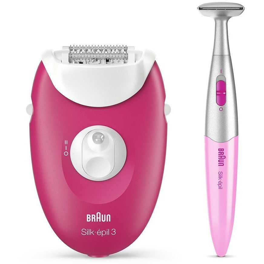 Braun SensoSmart 3 3-420 Epilator Raspberry Pink - Corded + 2 extras