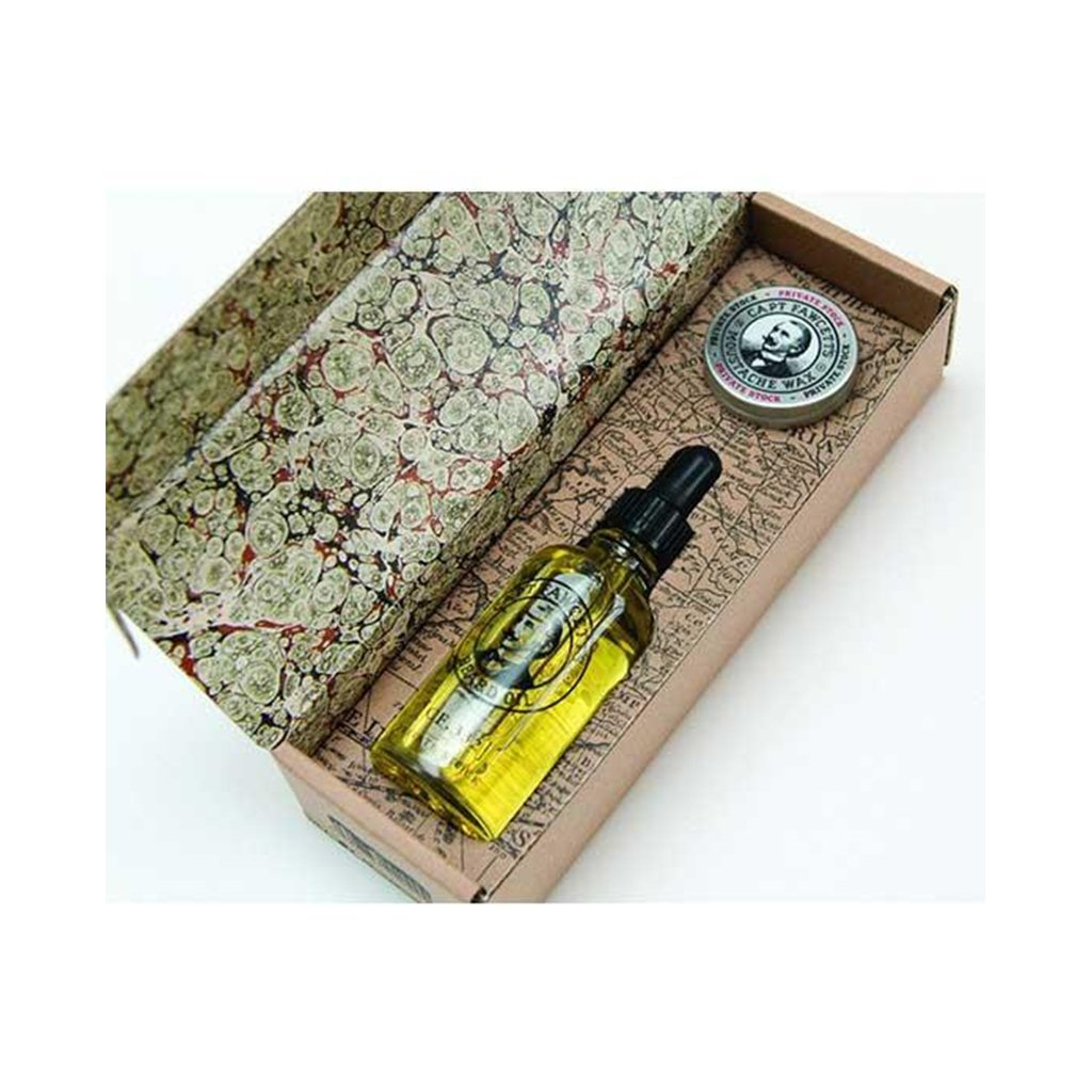 Captain Fawcett's Private Stock Beard Oil & Moustache Wax Gift Set