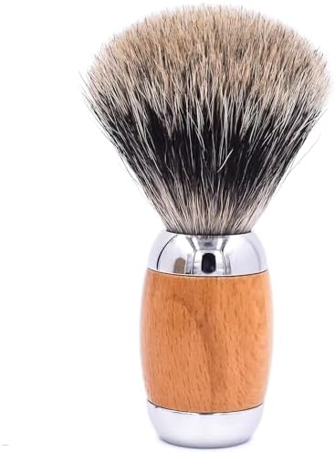 Taconic Shave's 3-Band Pure Badger Luxury Shaving Brush – Deluxe Beechwood and Chrome Handle - Shaving Stand Included