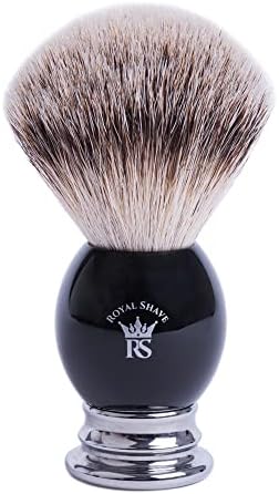 RoyalShave PB8 Silvertip Badger Hair Classic Wet Shaving Brush - Weighted Handle