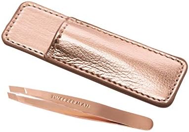 Tweezerman Rose Gold Mini Slant Tweezer with Case