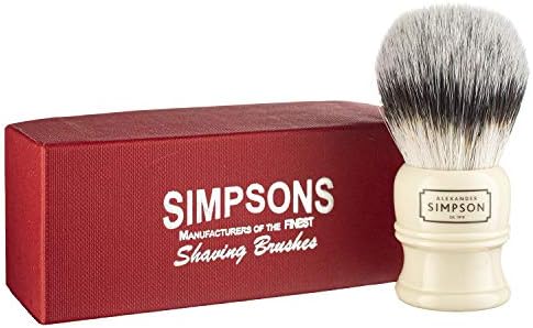 Alexander Simpson Trafalgar Synthetic Shaving Brush - Simpson Shaving Brushes - Faux Ivory Handle (T3)