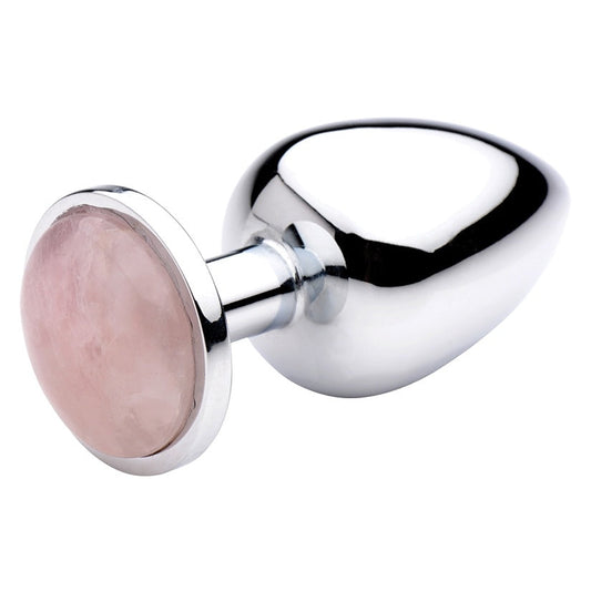 Rose Quartz Crystal Plug - Circle Base